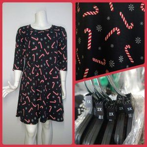 Holiday Christmas cheer Tunic Dress Plus sizes 1X-2X-3X